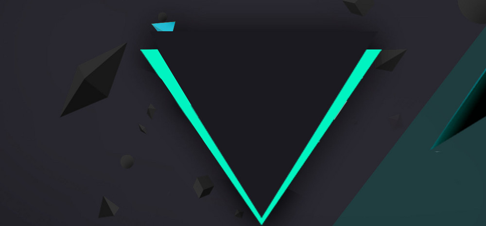 三角形黑色几何banner背景