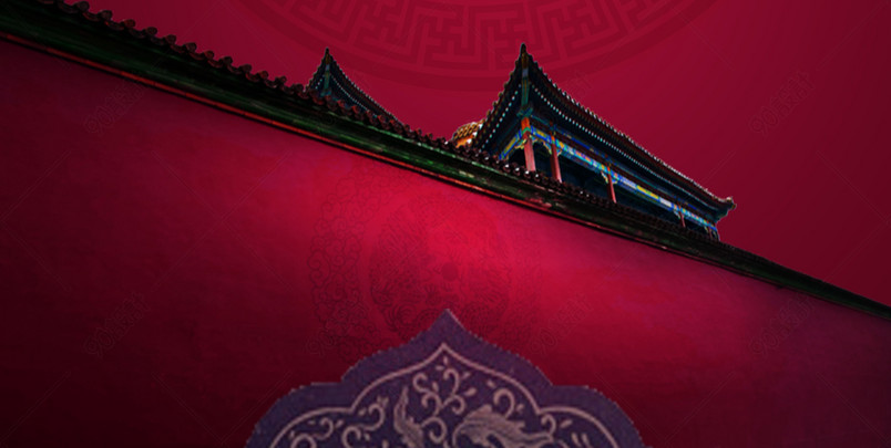 红色中式质感红墙古典背景
