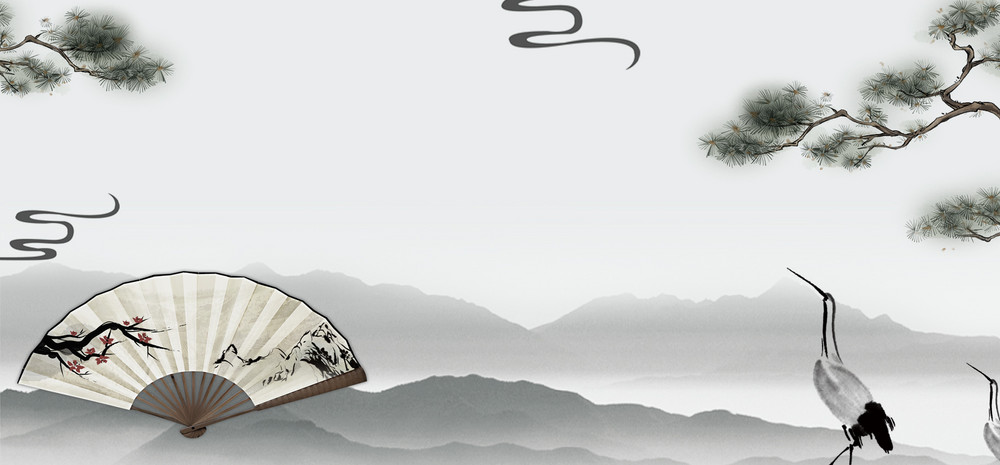 水墨 仙鹤背景素材_高清水墨 仙鹤背景图片免费下载-90设计网