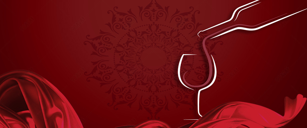 红酒鉴赏线条红酒banner背景