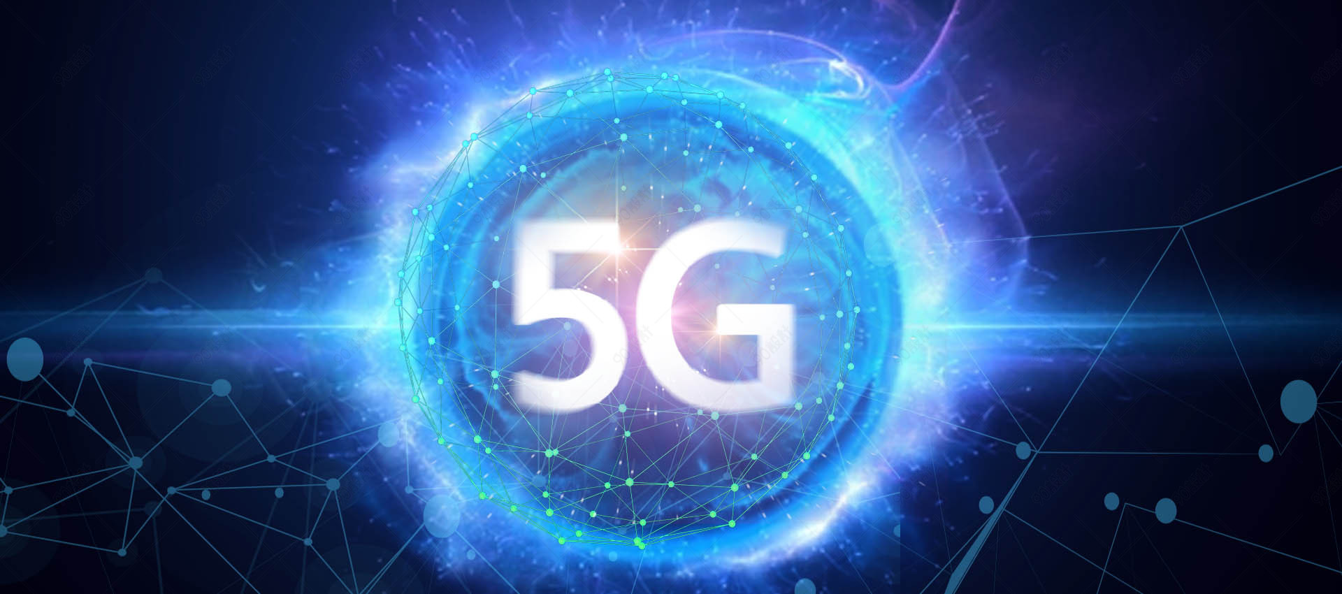 5g时代星球黑色banner背景【免抠背景psd】-90设计网