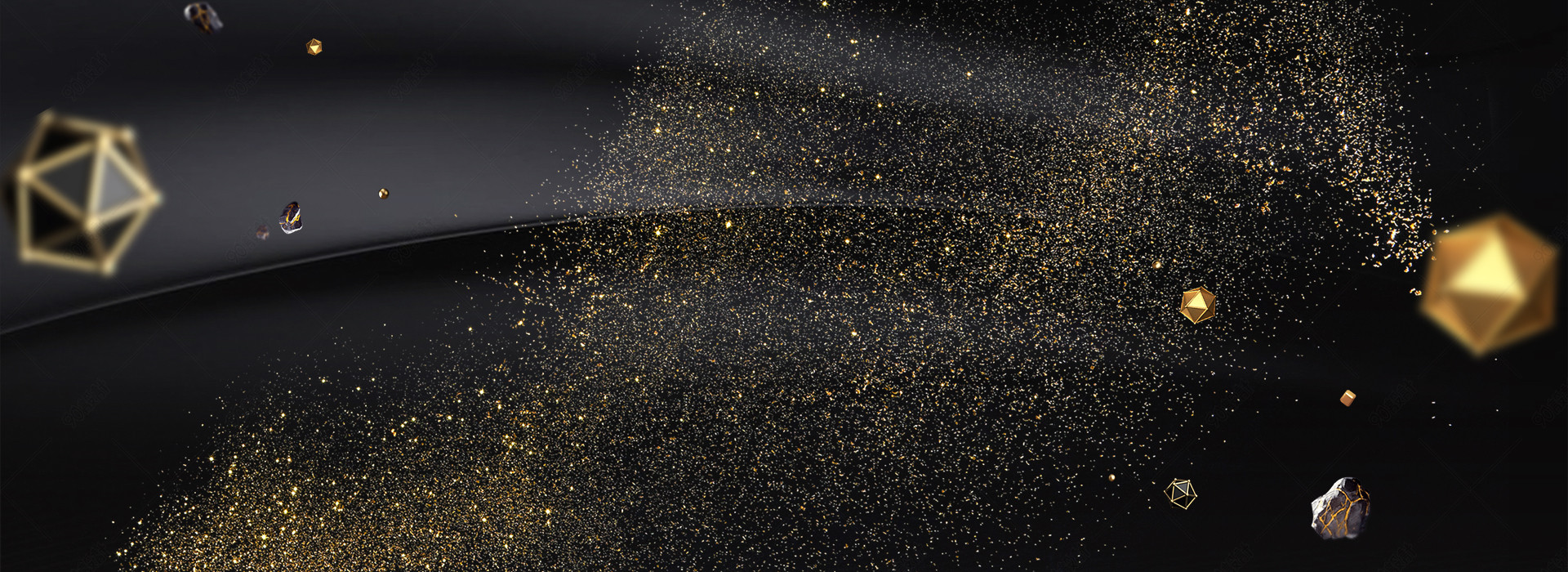 淘宝天猫节日狂欢黑金海报背景图设计psd