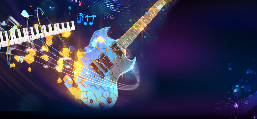 蓝色星空吉他社团招生banner