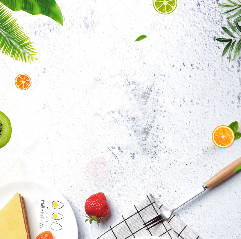 时尚简餐水果沙拉美食海报背景免费下载