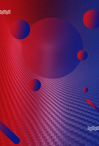 红蓝配色背景红蓝渐变球体海报