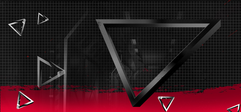 双十一红黑配色油漆几何banner海报