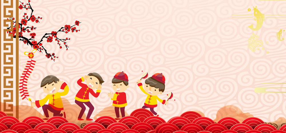 小孩春节背景