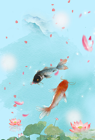 锦鲤背景背景素材_高清锦鲤背景背景图片免费下载-90设计网