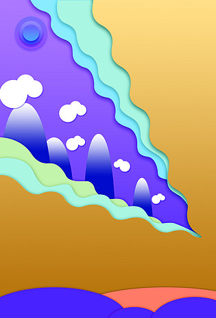 层次感扁平电商背景海报