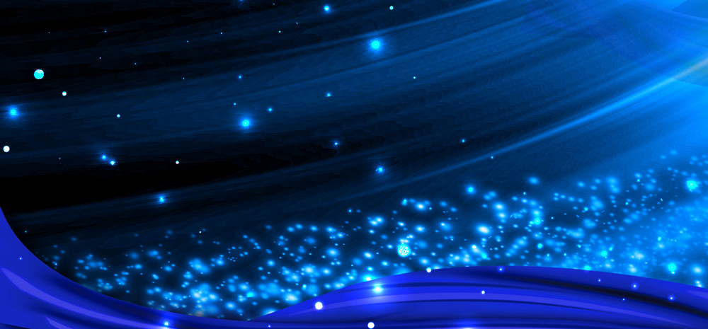 年会盛典蓝色星光海报