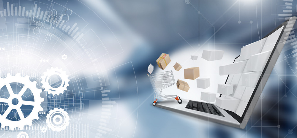 网购快递科技banner海报背景