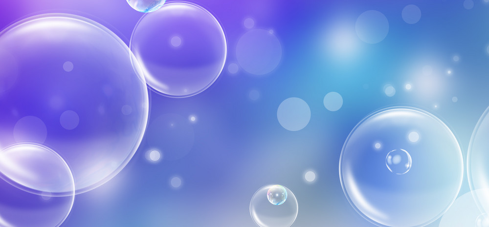 紫色渐变唯美梦幻泡泡海报背景