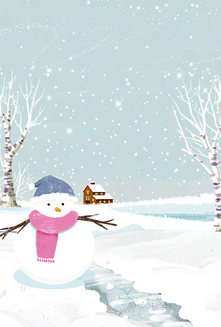 插画风大雪节气冰雪小女孩banner背景已下载3次1920x1200大雪节气卡通