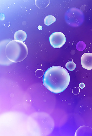 浪漫唯美紫色泡泡海报