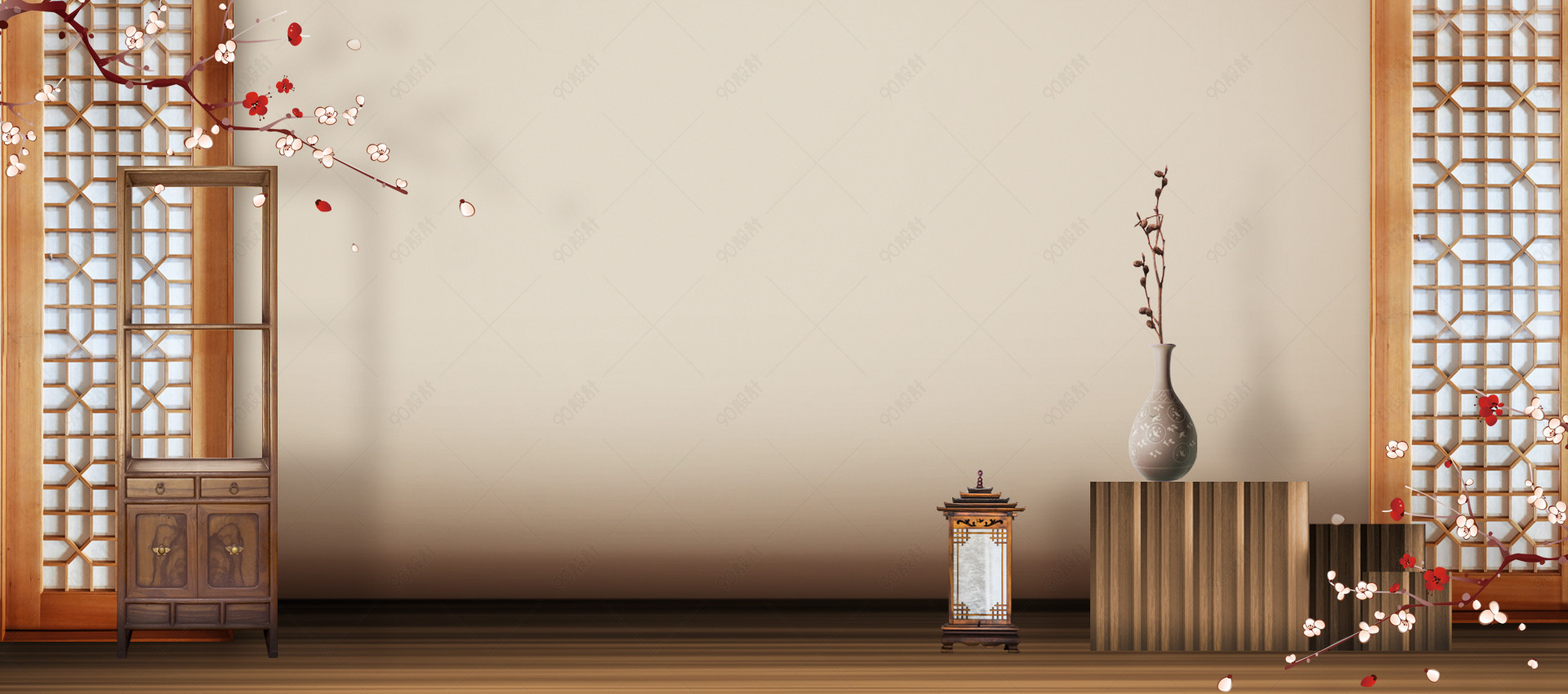 房地产中国风古典banner海报背景
