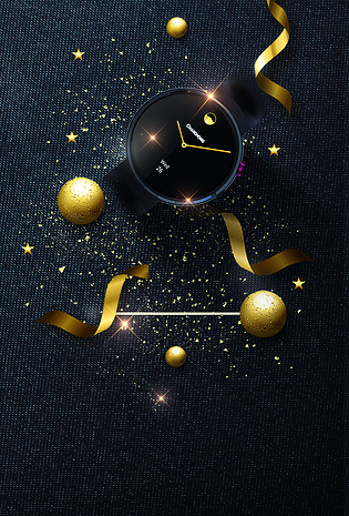 黑色大气精简风手表背景