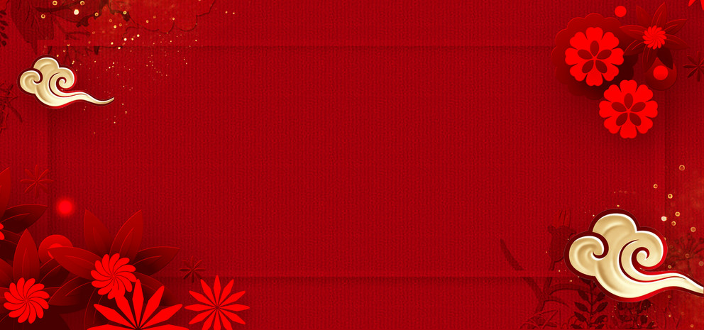 恭贺新春文艺烫金古典红色banner