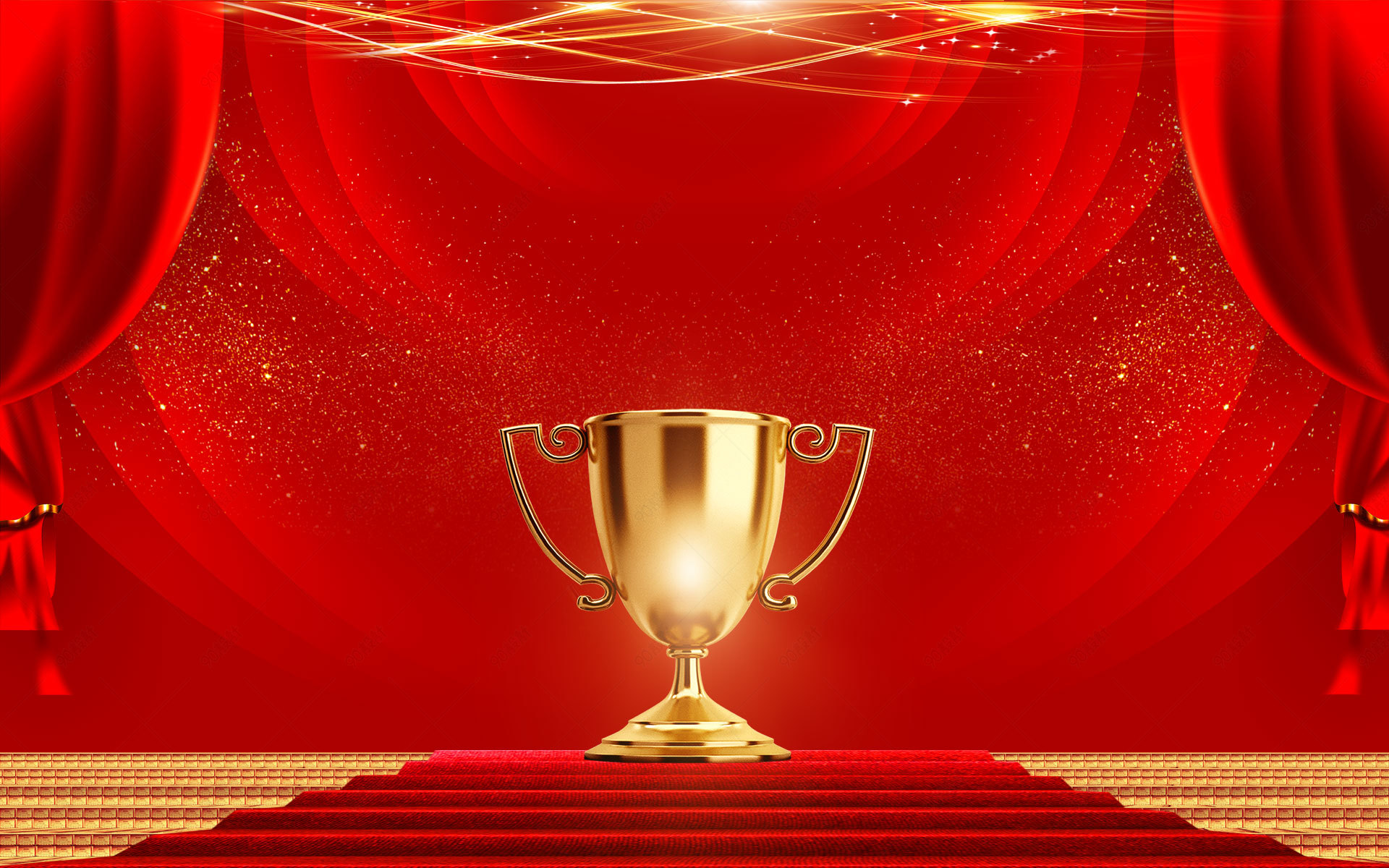 红金2021牛年新年颁奖晚会背景图片