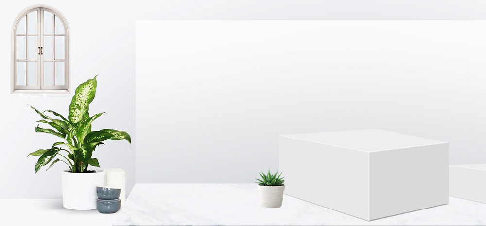 白色立体简约风鞋包服饰展示台海报背景