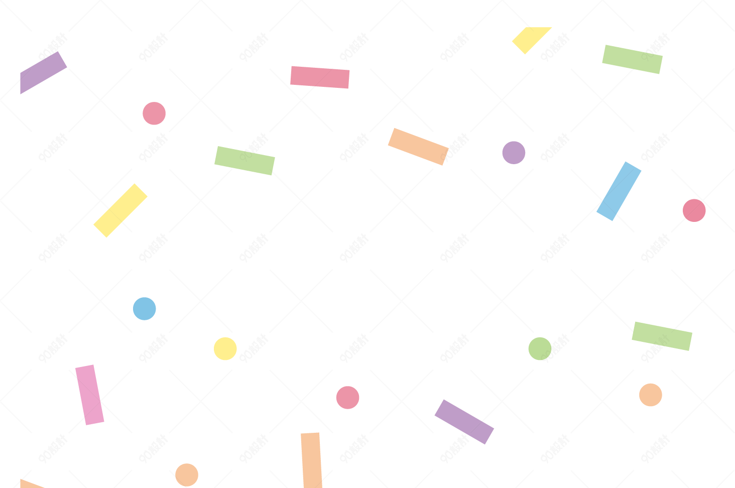 多彩简约彩带漂浮素材