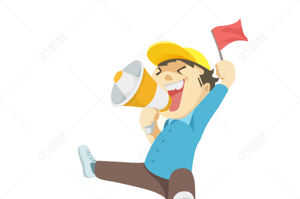 卡通拿喇叭的人