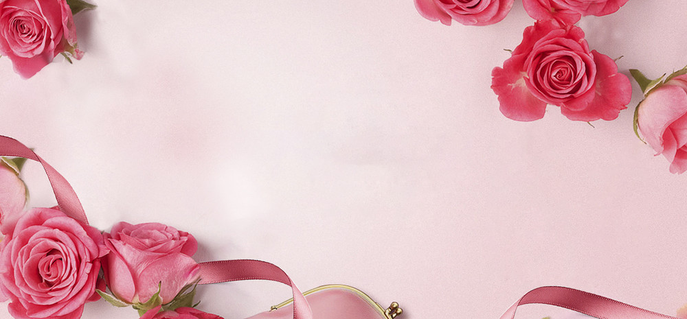 粉色渐变扁平简约唯美情人节化妆品海报背景