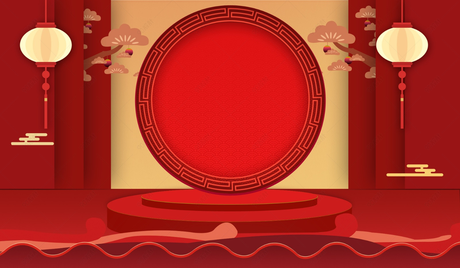中国风电脑壁纸红色图片