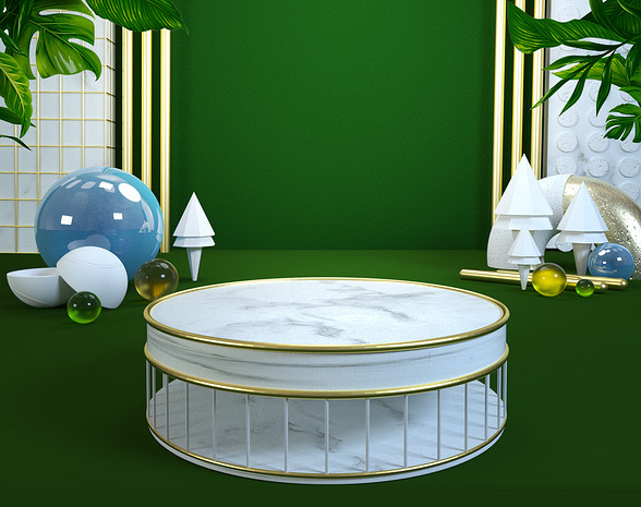 绿色清新高级感纹理家居用品海报背景