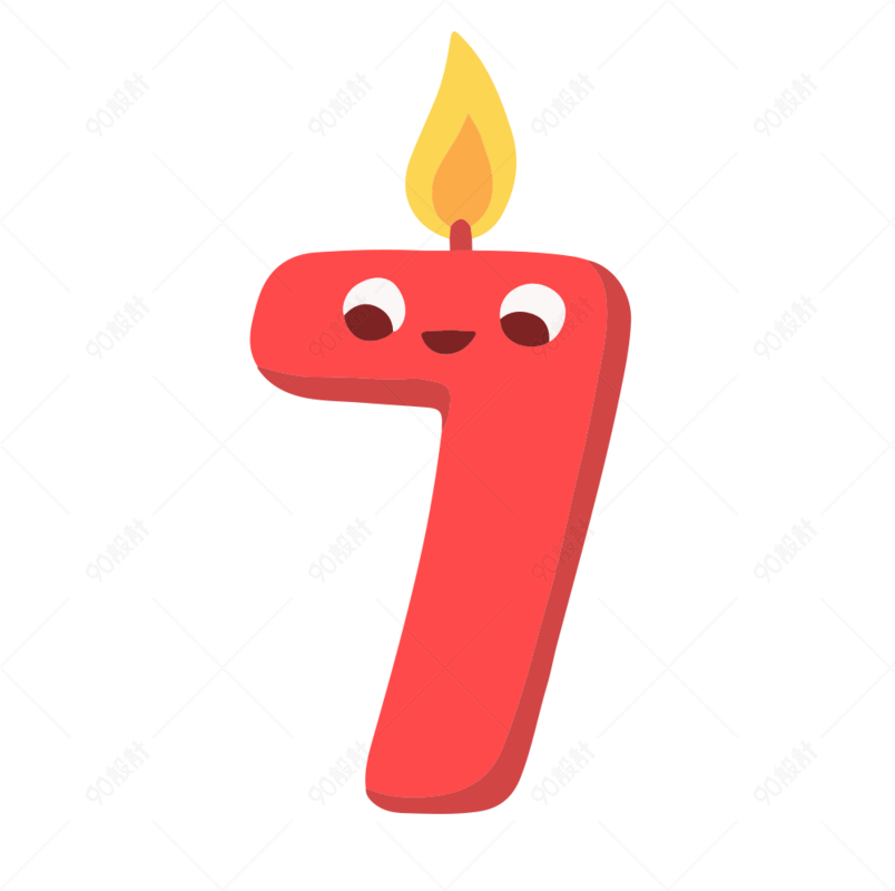 卡通生日蜡烛数字7