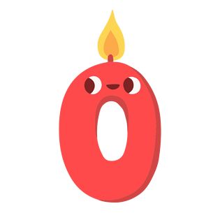 卡通生日蜡烛数字0