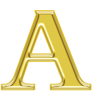 金色金属质感字母a