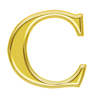 金色金属质感字母c