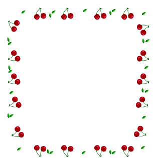 夏日水果樱桃手绘装饰边框