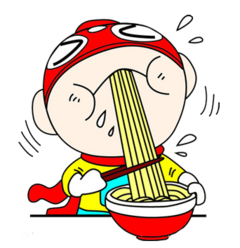 吃面的卡通人物_90设计
