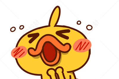 可爱卡通激动的小黄鸭