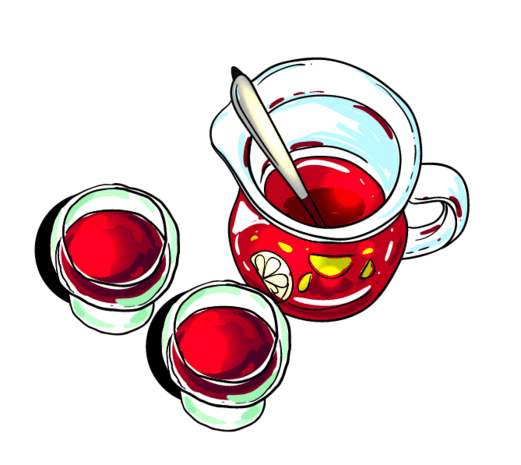 食物简笔画卡通勾线酸梅汤