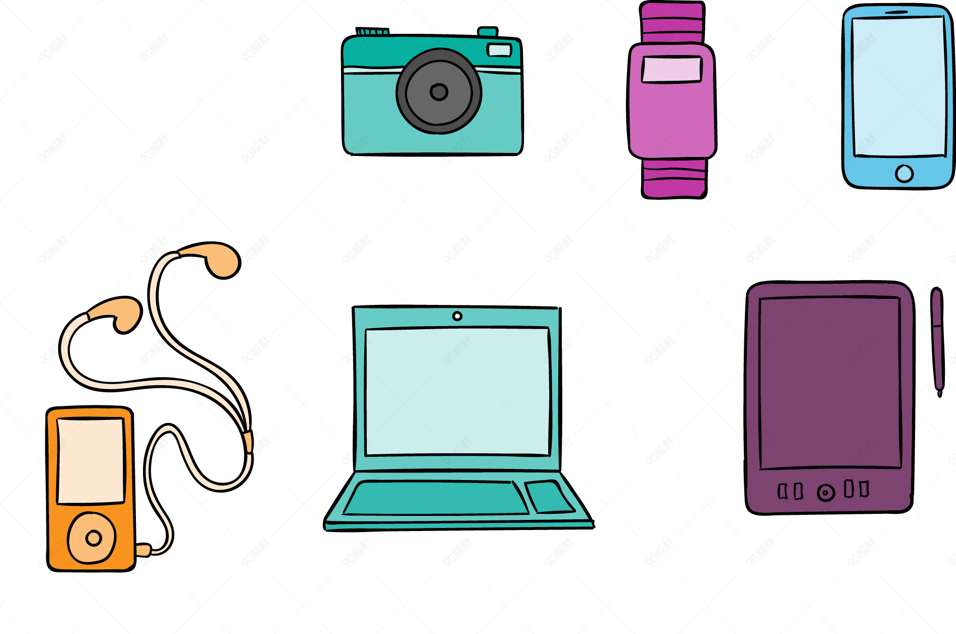 矢量手绘电子产品