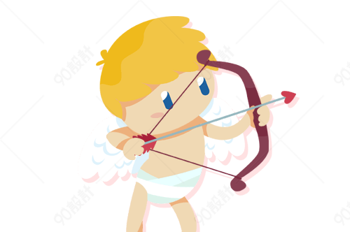 卡通手绘射箭的小天使丘比特【免抠元素png】-90设计网