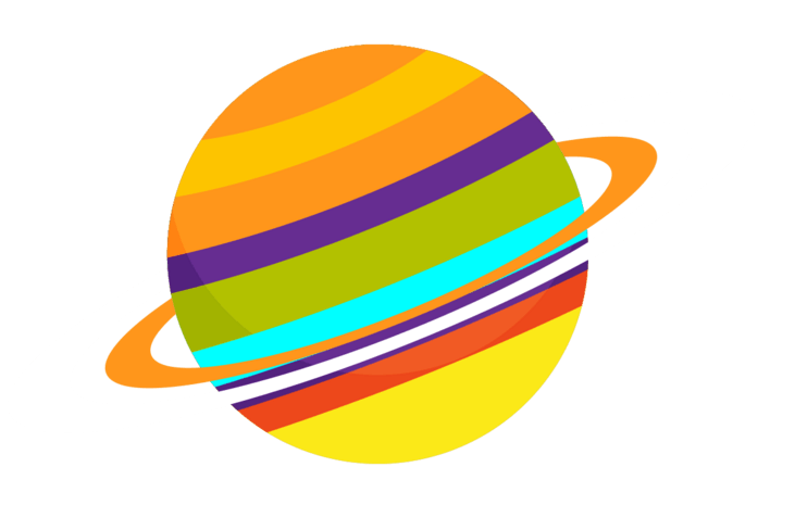 彩色卡通月球太空