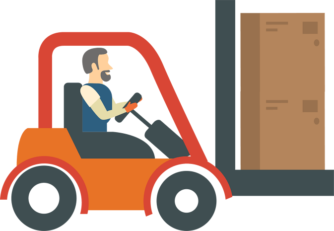 卡通货车运输快递司机图标