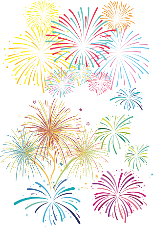 卡通手绘彩色美丽烟花合集