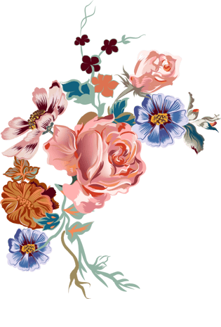 卡通手绘水彩粉色花朵