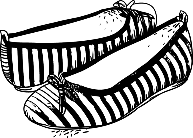 卡通手绘素描平底布鞋