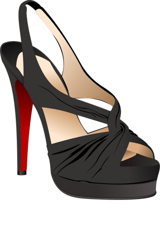 手绘黑色高跟鞋图片大全