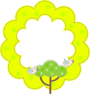 卡通手绘大树边框