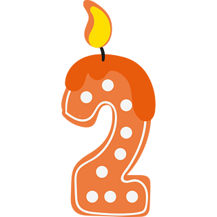 卡通手绘数字2蜡烛