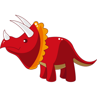 卡通手绘可爱红色恐龙