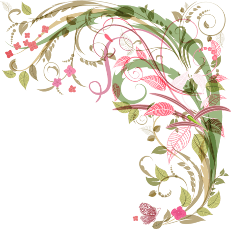 清新绿叶花藤png