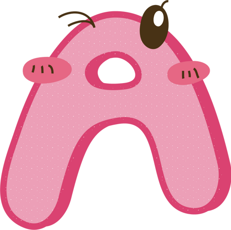 卡通可爱彩色字母a