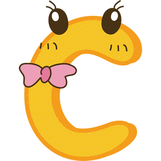 卡通可爱彩色字母c